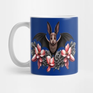 Virginia Big-Eared Bat Surrounded By A Wreath Of Dogwood Tattoo Style Art Mug